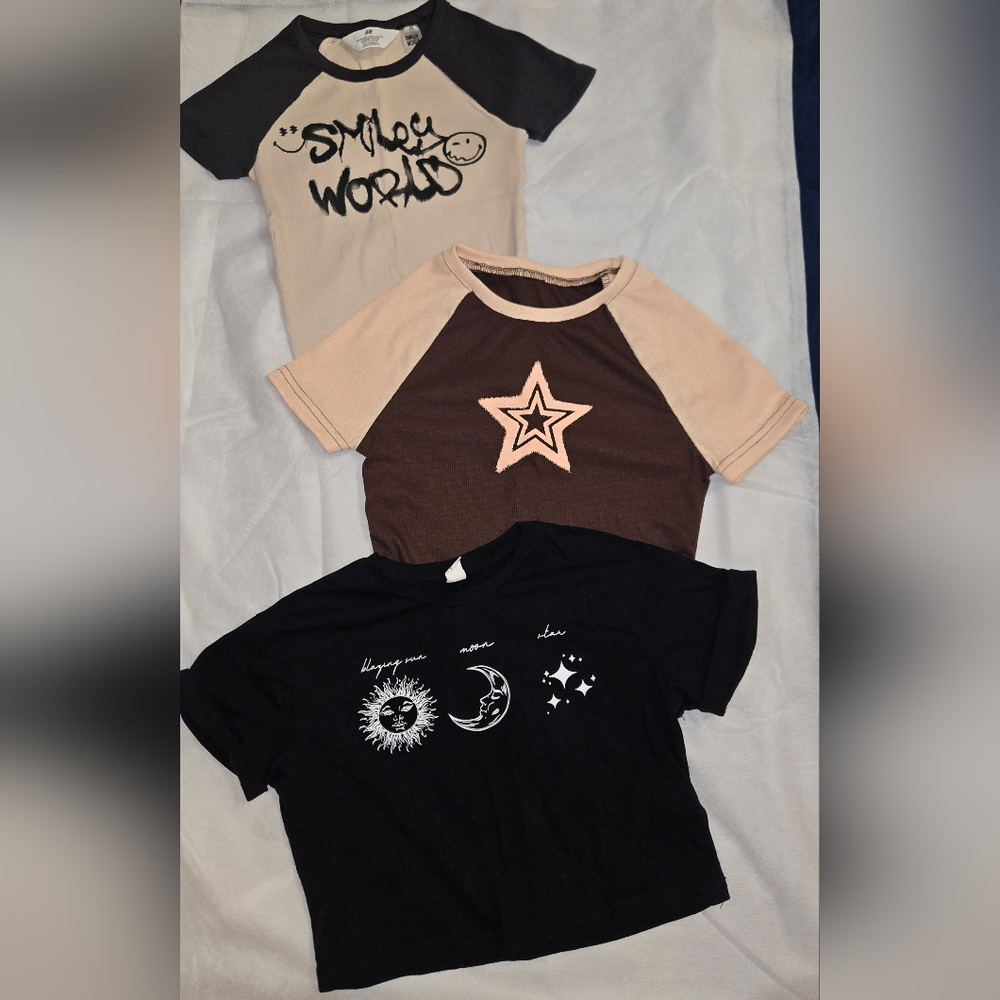H&M Smiley World Short Sleeve Top, Two Shein Short Sleeve Top